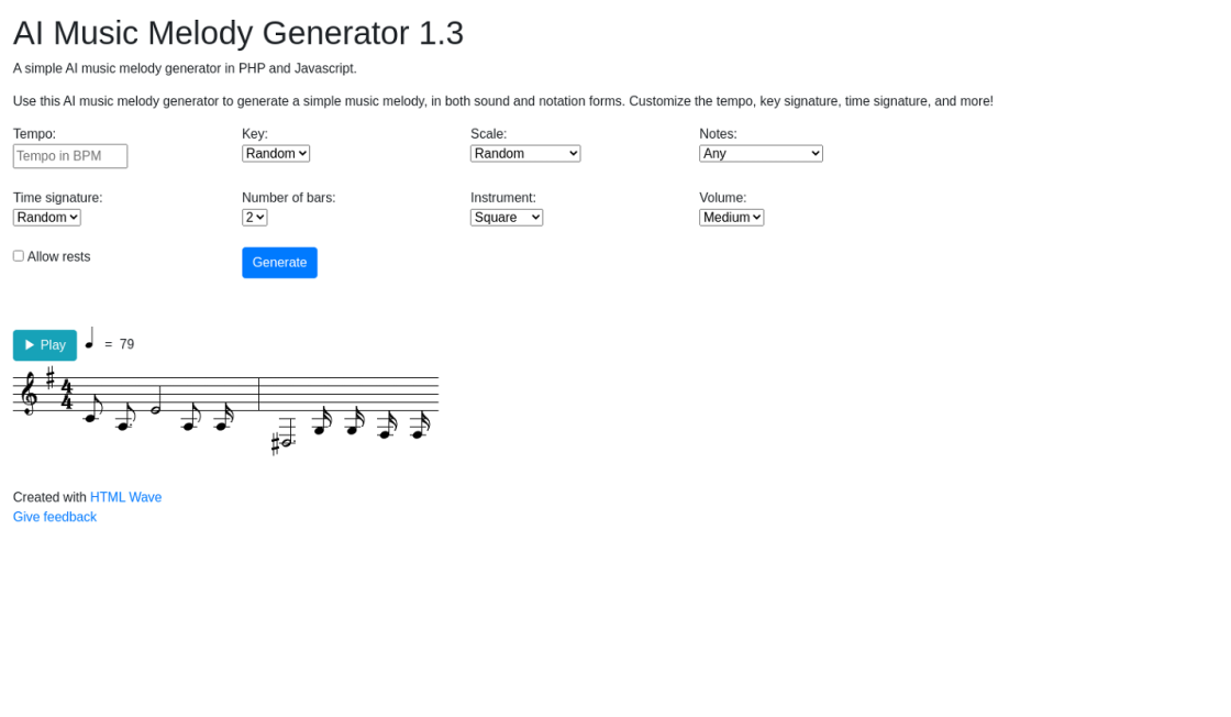 AI Music Melody Generator