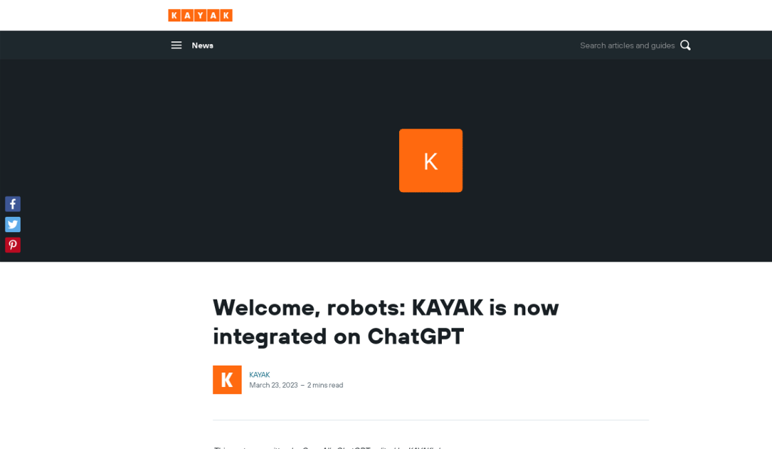 Kayak ChatGPT Plugin