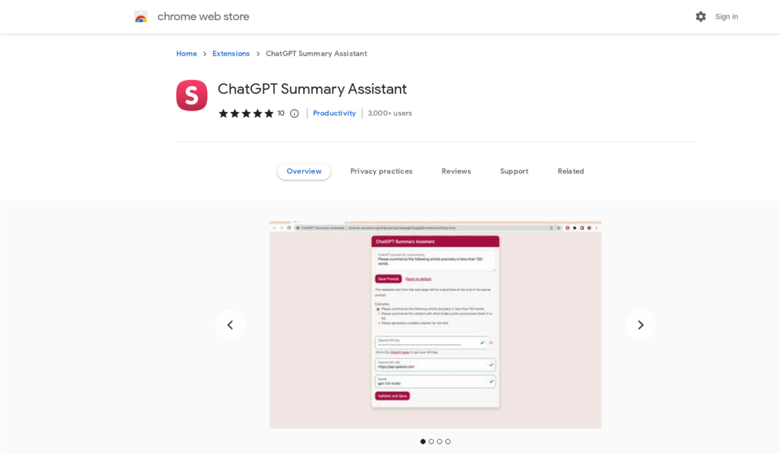 ChatGPT Summary Assistant