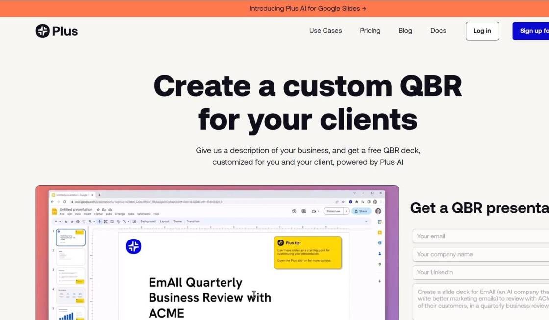 Plus AI QBRs And Sales Decks