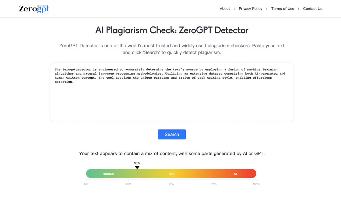 ZeroGPT Detector