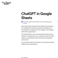 ChatGPT In Google Sheets