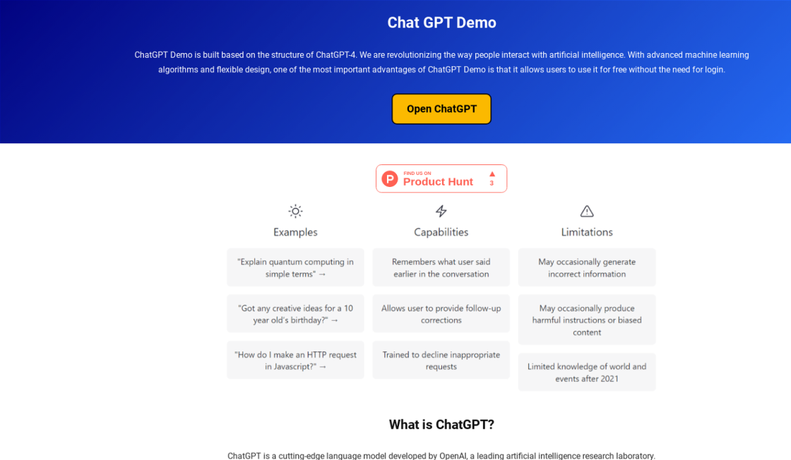 Chat GPT Demo