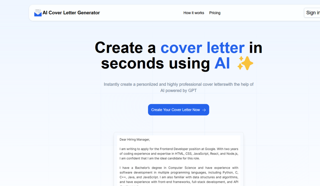 AI Cover Letter Generator