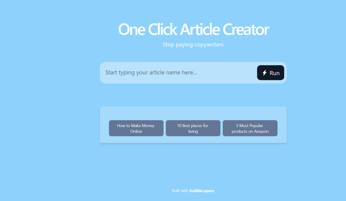 One Click Article Creator