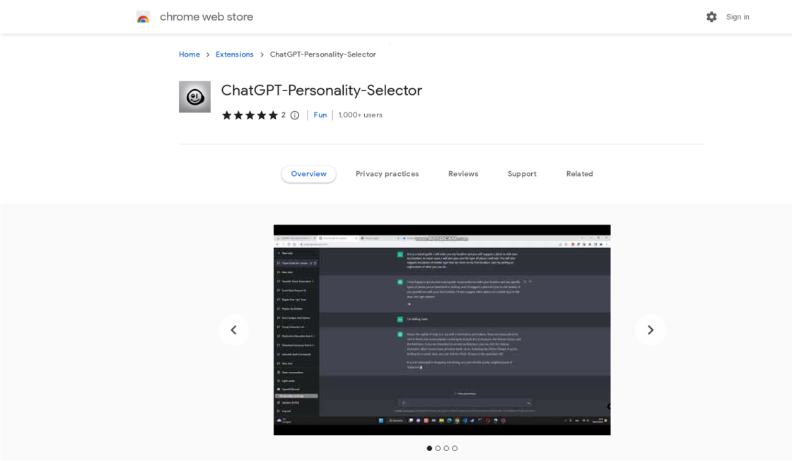 ChatGPT Personality Selector