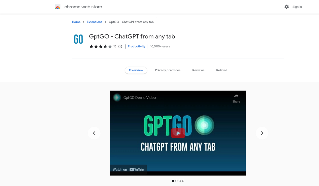 GptGO - ChatGPT From Any Tab