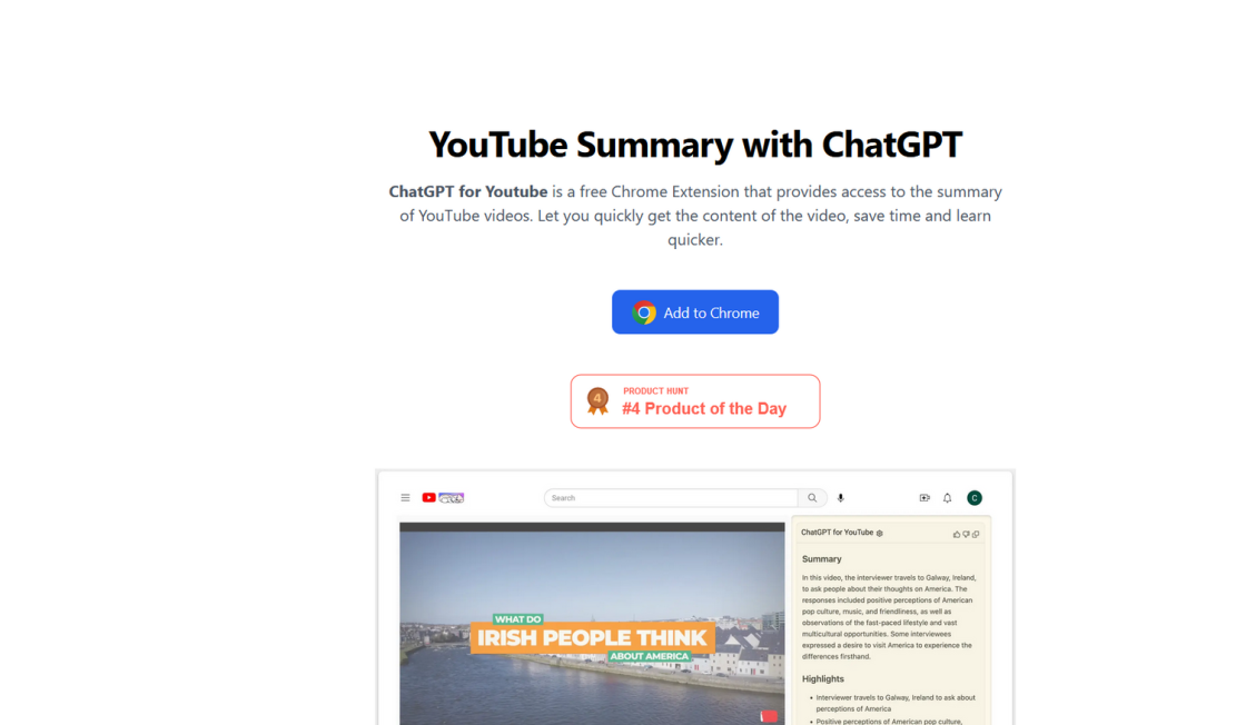 ChatGPT For Youtube