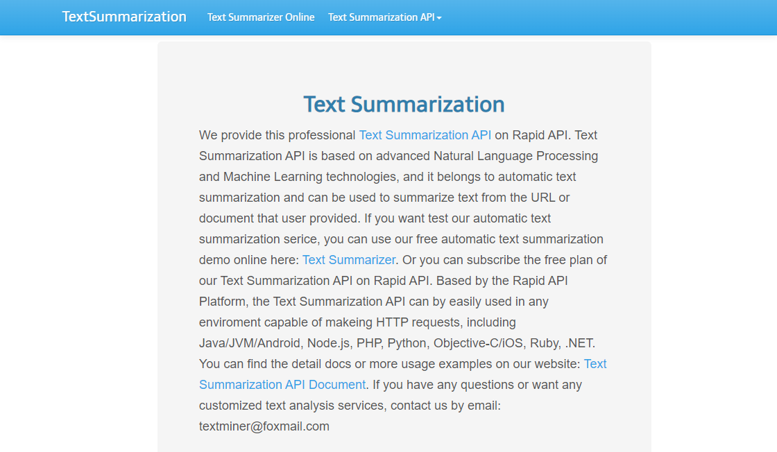 Text Summarization Tool