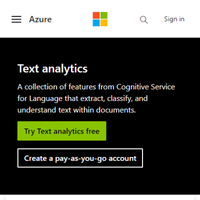 Microsoft Cognitive Services Text Analytics