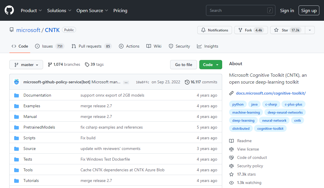 Microsoft Cognitive Toolkit