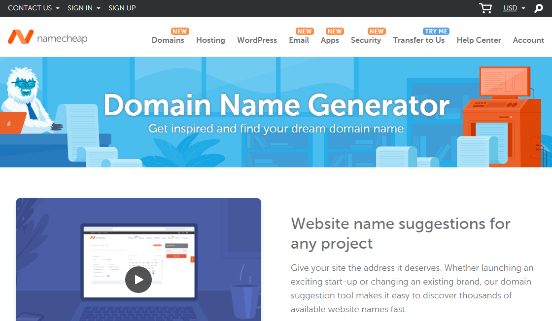 NameCheap Domain Name Generator