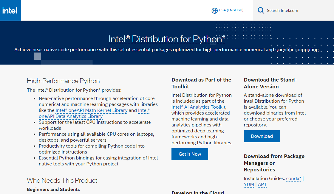 Intel® Distribution For Python