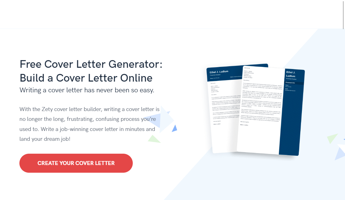 Zety Cover Letter Builder