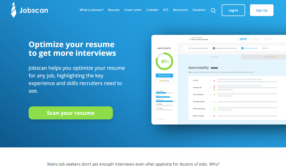 Jobscan Cover Letter Tool