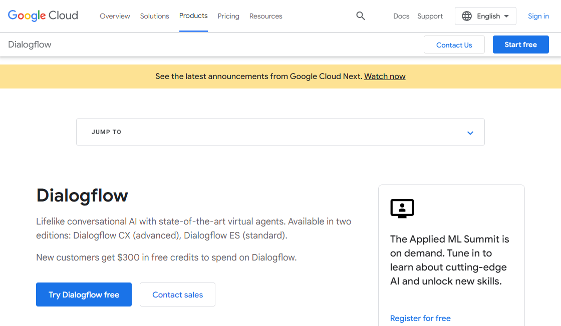 Google Dialogflow Enterprise Edition