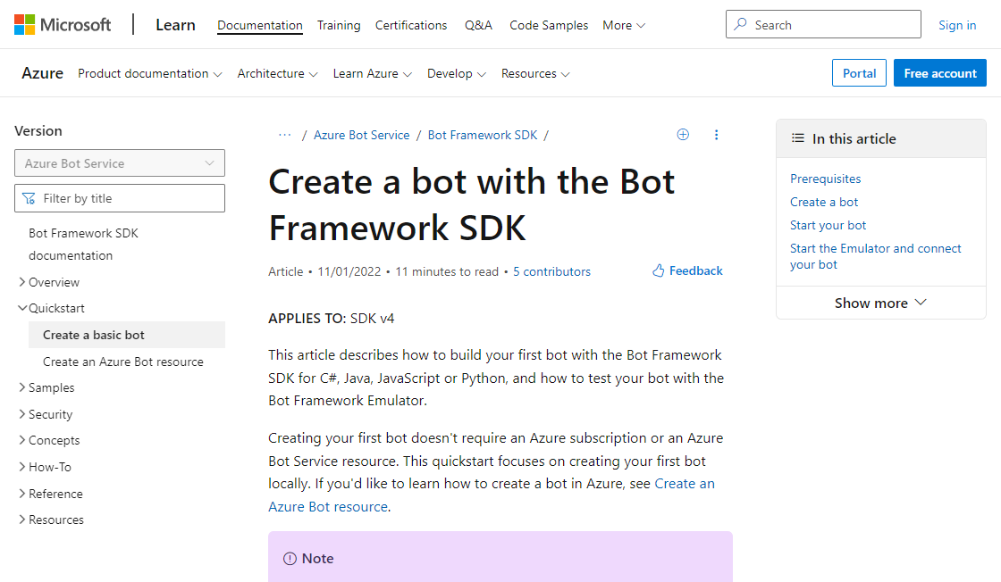 Microsoft Bot Builder SDK