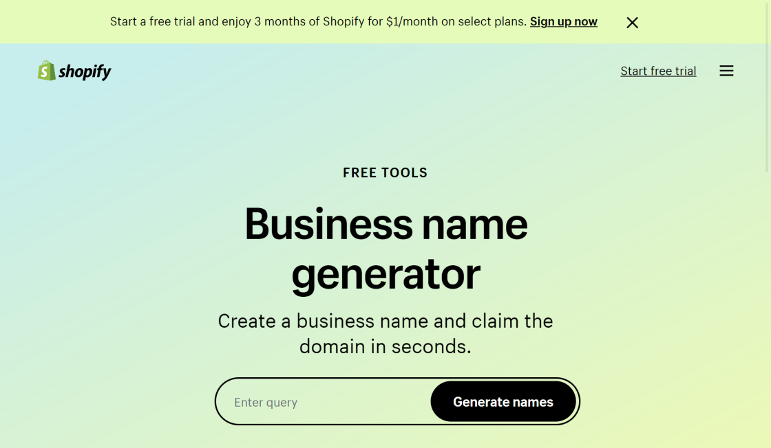 Shopify Business Name Generator