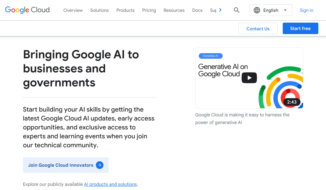 Google Cloud Artificial Intelligence