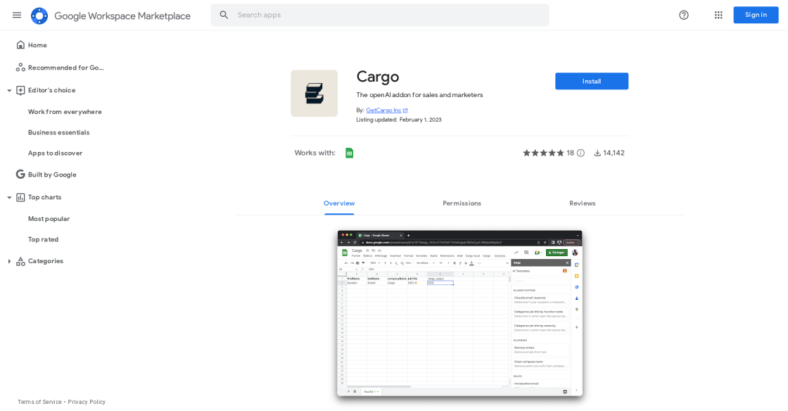 AI For Sheets By Cargo