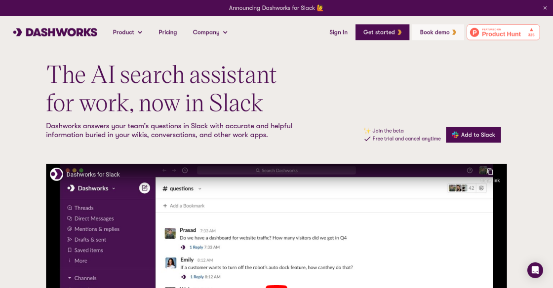 Dashworks For Slack