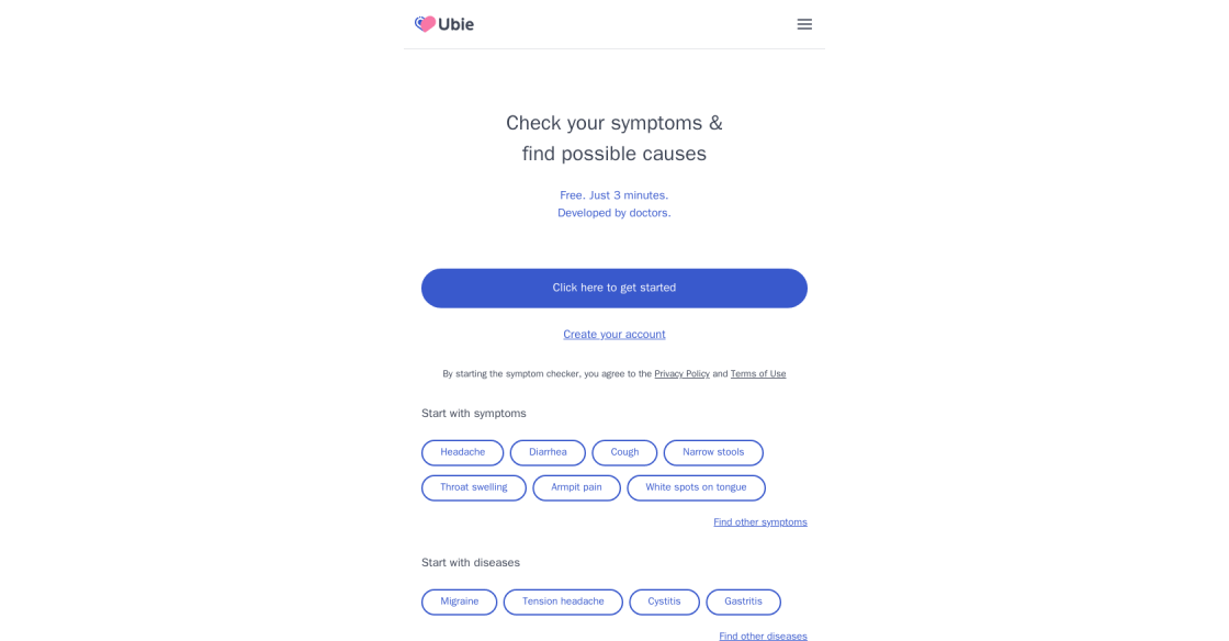 Ubie AI Symptom Checker