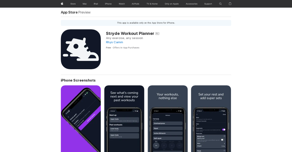 Stryde Workout Planner