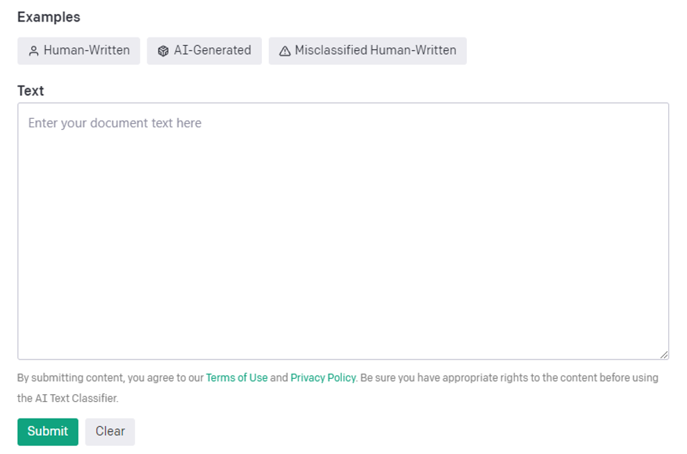 AI Text Classifier (Open AI)