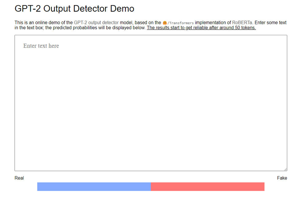 GPT-2 Output Detector